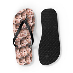 Personalized Baby Face Flip Flops Gift For Dad Mom