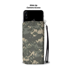 Camo Pattern Phone Wallet Case
