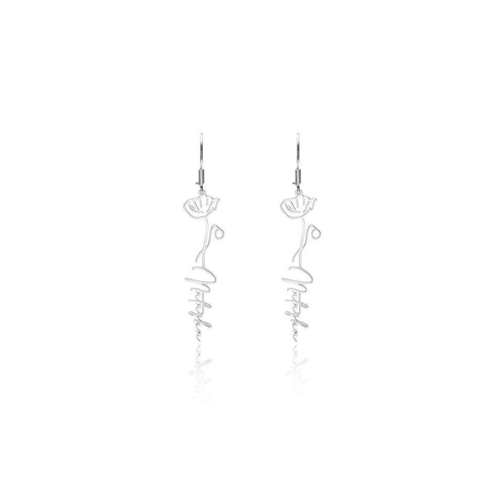 Custom Floral Earrings Hoop