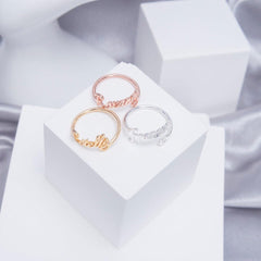 Custom Heart Name Ring