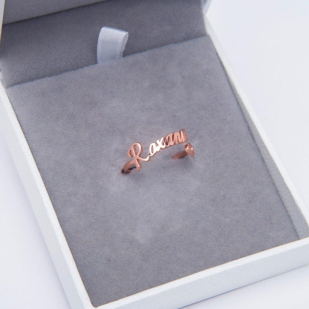 Custom Heart Name Ring