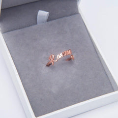 Custom Heart Name Ring