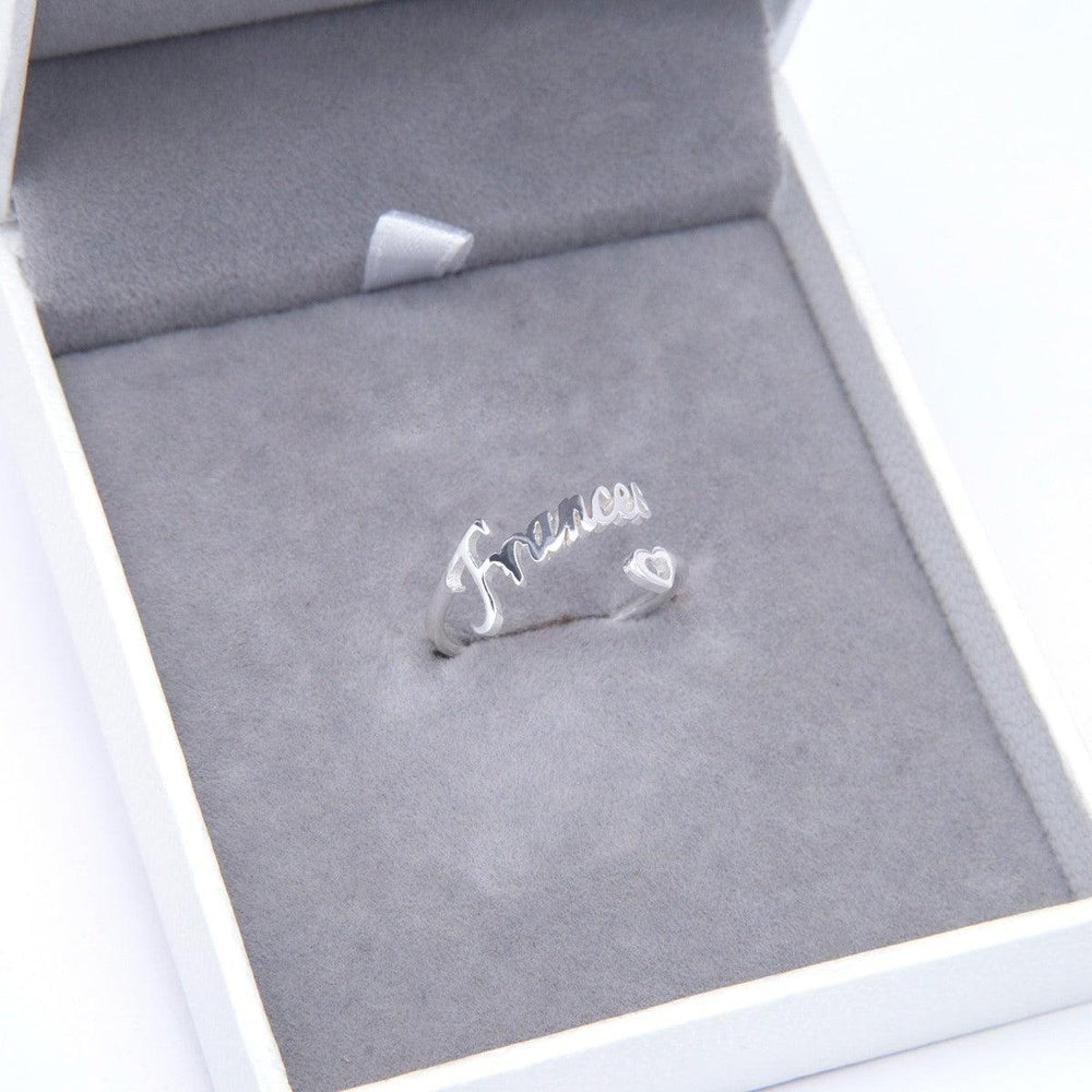 Custom Heart Name Ring