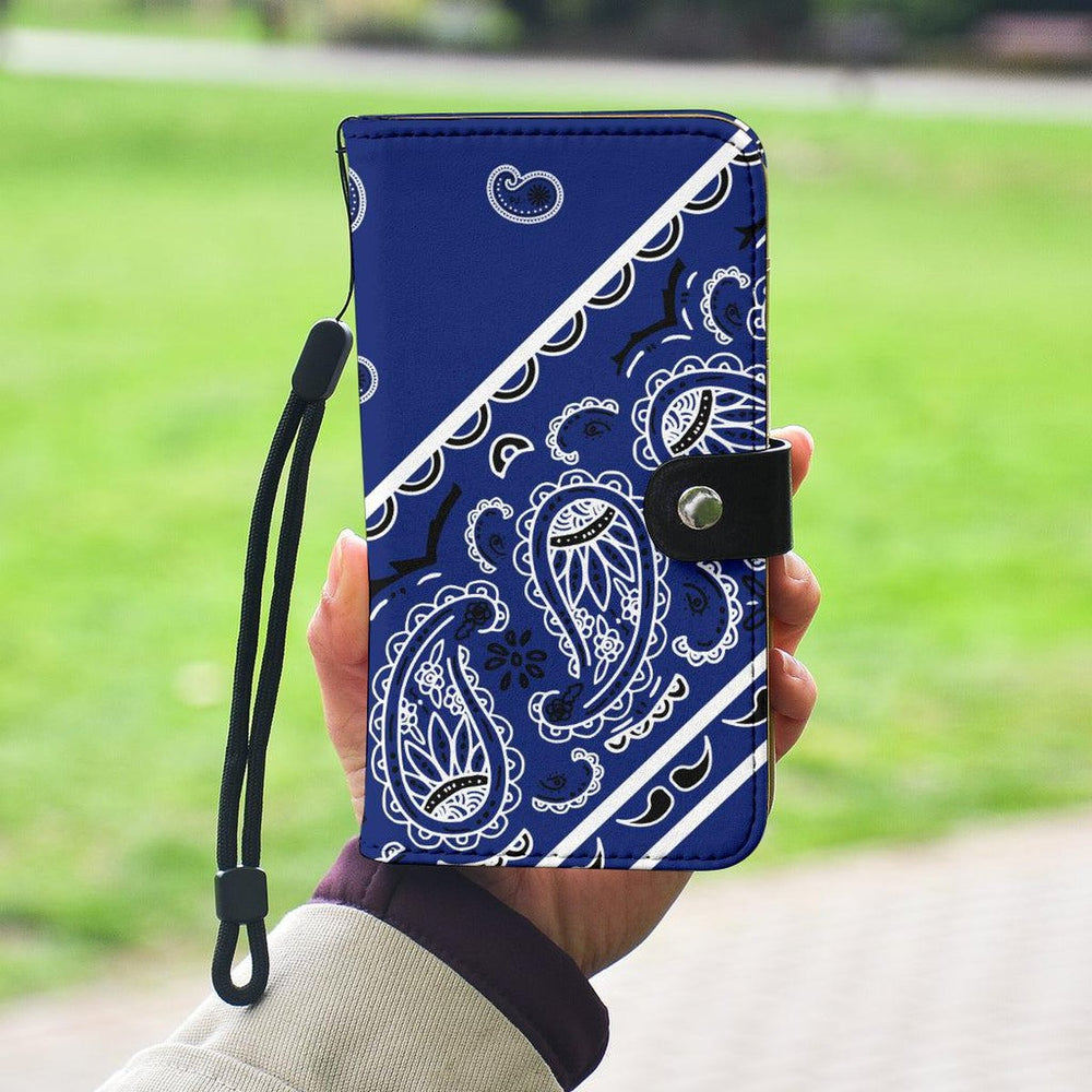 Royal Blue Bandana Phone Case Wallet