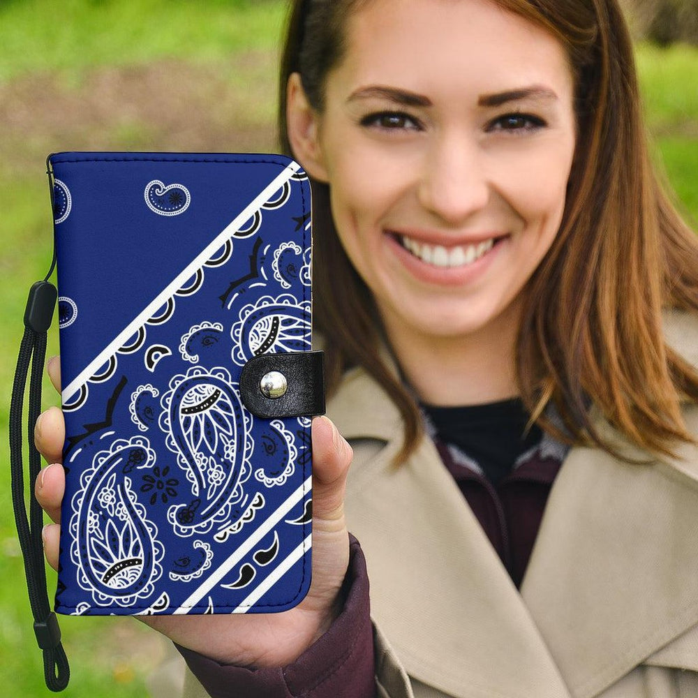 Royal Blue Bandana Phone Case Wallet