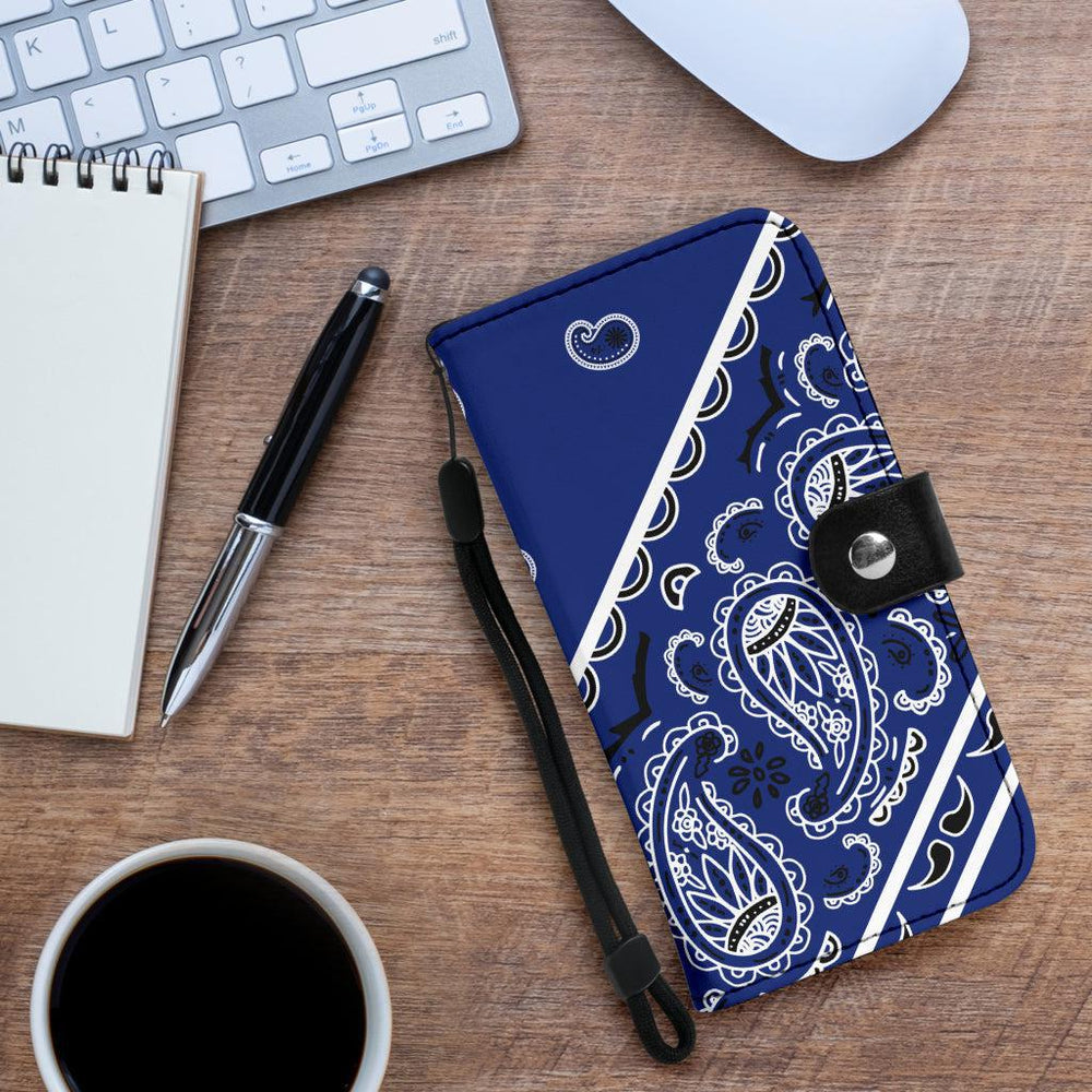 Royal Blue Bandana Phone Case Wallet