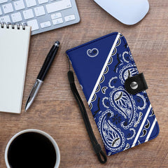 Royal Blue Bandana Phone Case Wallet