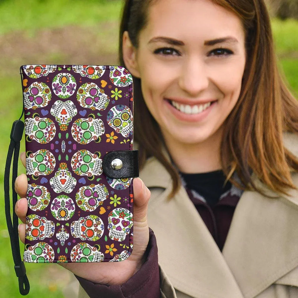 Sugar Skull Phone Wallet Case
