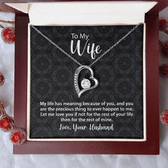 To My Wife Forever Love Necklace Life Has Meaning With Message Card