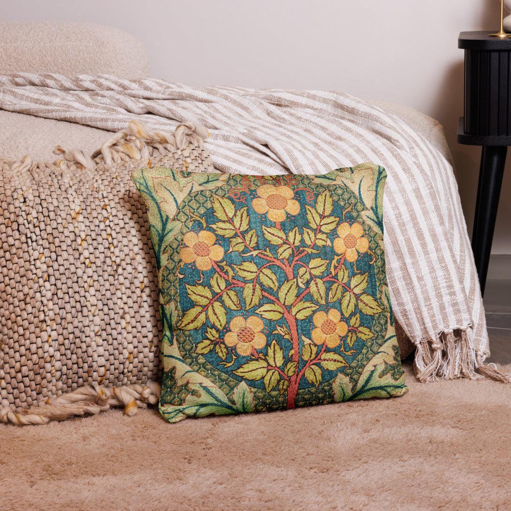 William Morris Rose Wreath Pillow