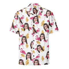 Custom Hawaiian Shirt Flamingo All Over Print Faces Shirt