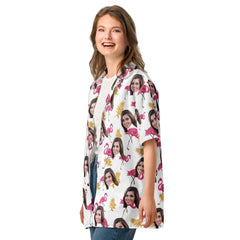 Custom Hawaiian Shirt Flamingo All Over Print Faces Shirt