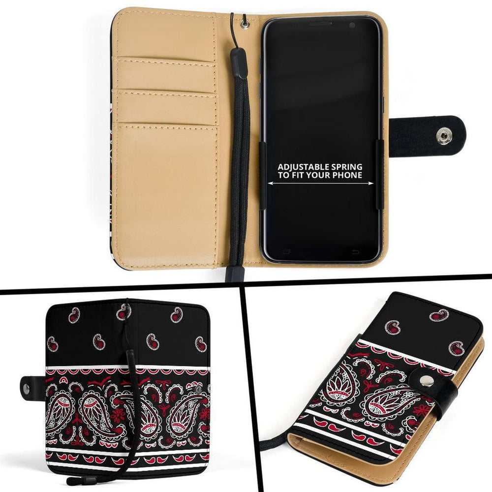 Black Bandana Edge Phone Case Wallet