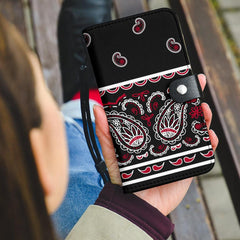 Black Bandana Edge Phone Case Wallet