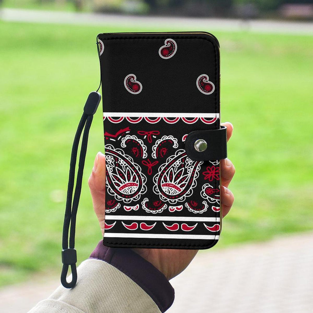 Black Bandana Edge Phone Case Wallet