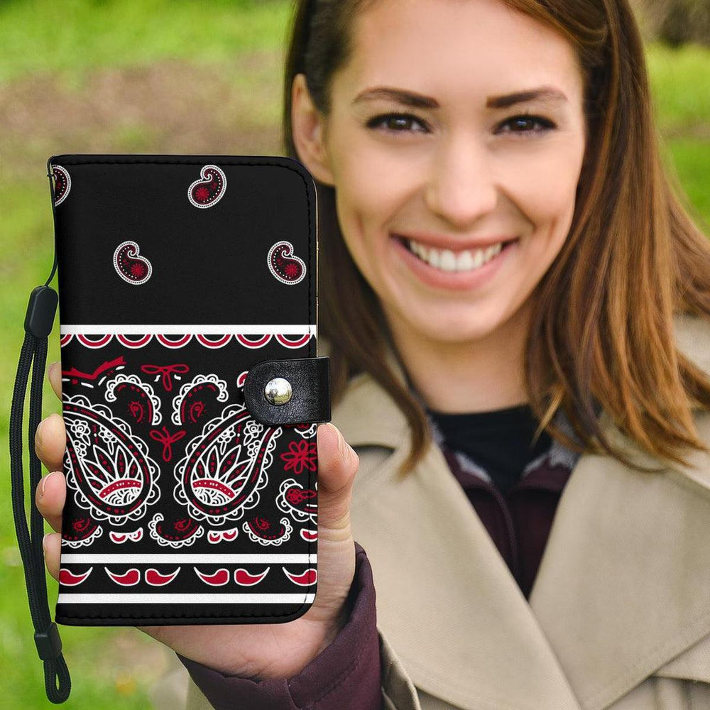 Black Bandana Edge Phone Case Wallet