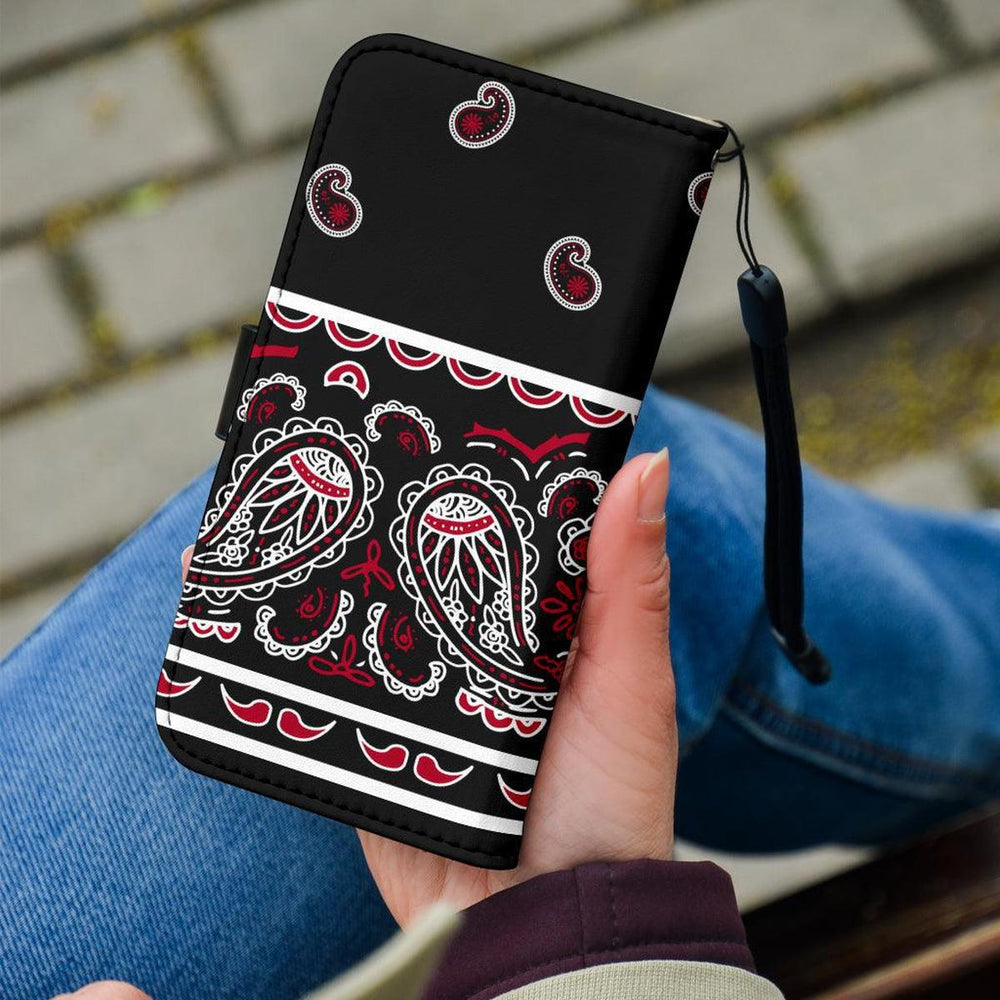 Black Bandana Edge Phone Case Wallet