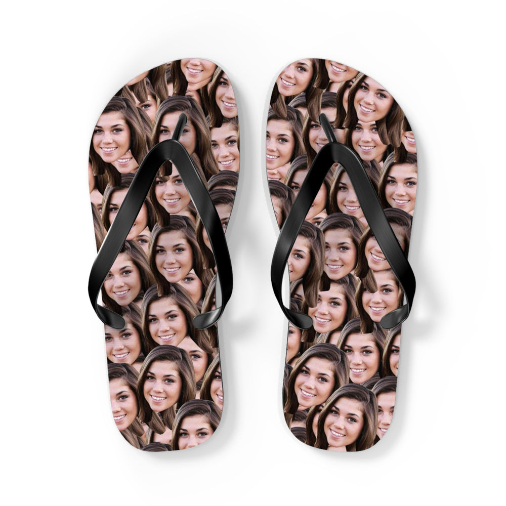 Bride Tribe Custom Face Flip Flops Personalized Wedding Party Sandals