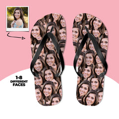 Bride Tribe Custom Face Flip Flops Personalized Wedding Party Sandals