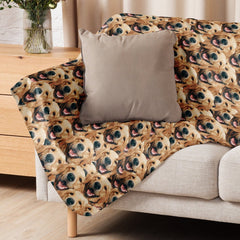 Crazy Dog Faces Blanket