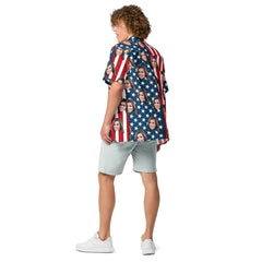 Custom Face American Flag Hawaiian Shirt