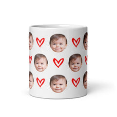 Custom Baby Face Mug With Hearts