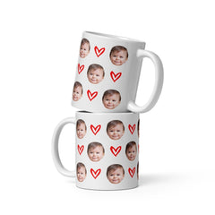 Custom Baby Face Mug With Hearts