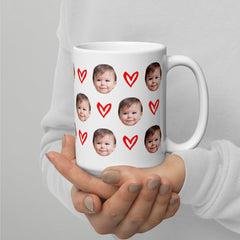 Custom Baby Face Mug With Hearts