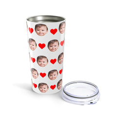 Custom Baby Face Tumbler With Hearts