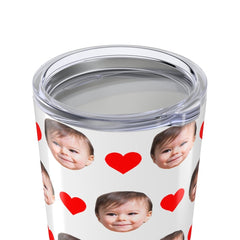 Custom Baby Face Tumbler With Hearts