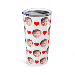 Custom Baby Face Tumbler With Hearts
