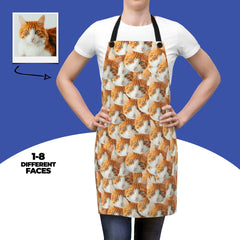 Custom Cat Face Apron Personalized Cat Photo Apron