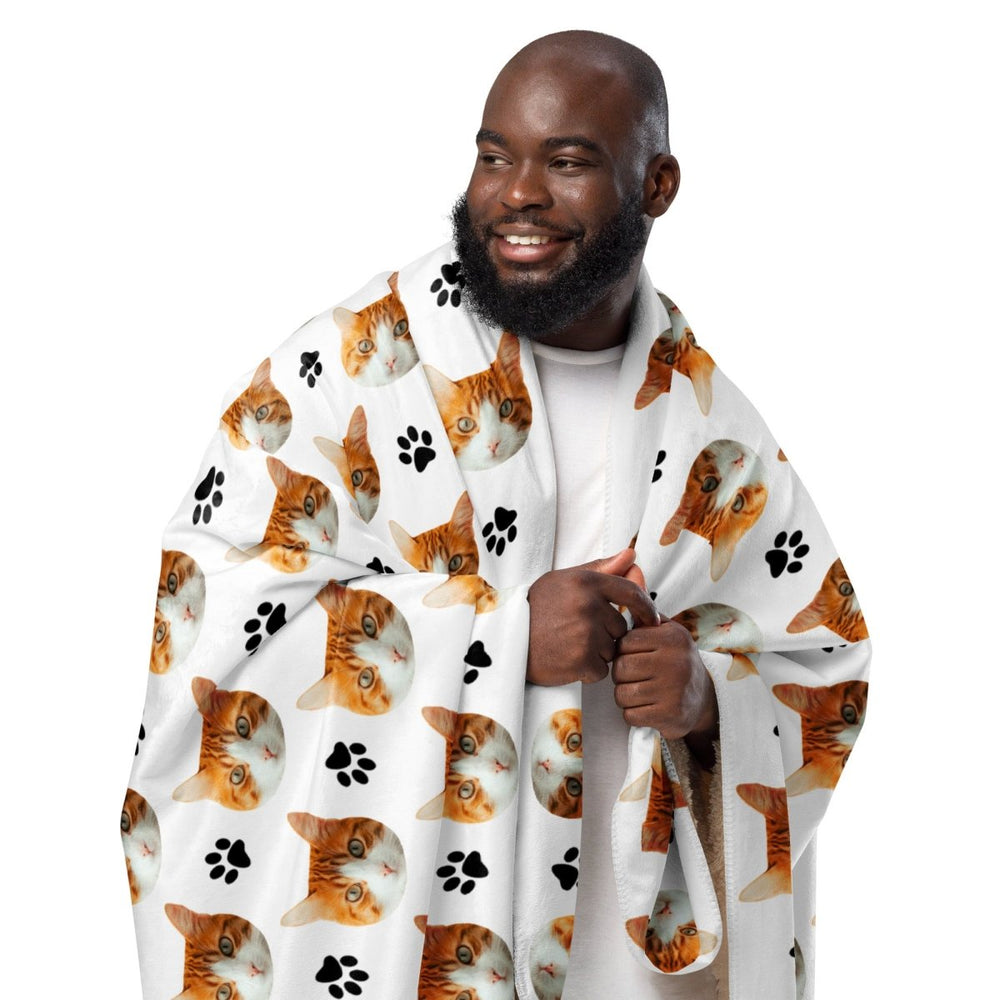 Custom Cat Face Blanket