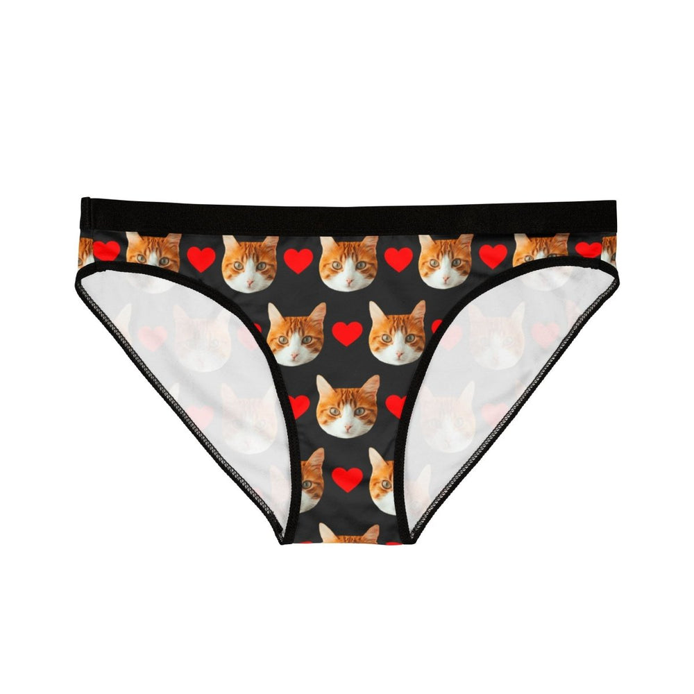 Custom Cat Face Panties With Hearts