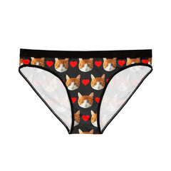 Custom Cat Face Panties With Hearts