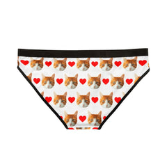 Custom Cat Face Panties With Hearts
