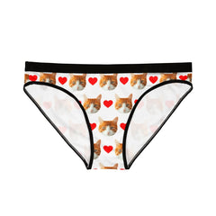 Custom Cat Face Panties With Hearts