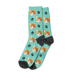 Custom Cat Face Socks