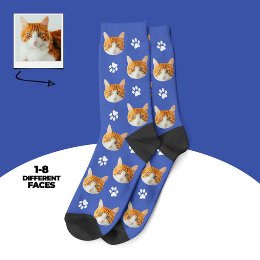 Custom Cat Face Socks