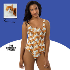 Custom Cat Face Swimsuit