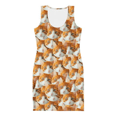 Custom Cat Faces Bodycon Dress