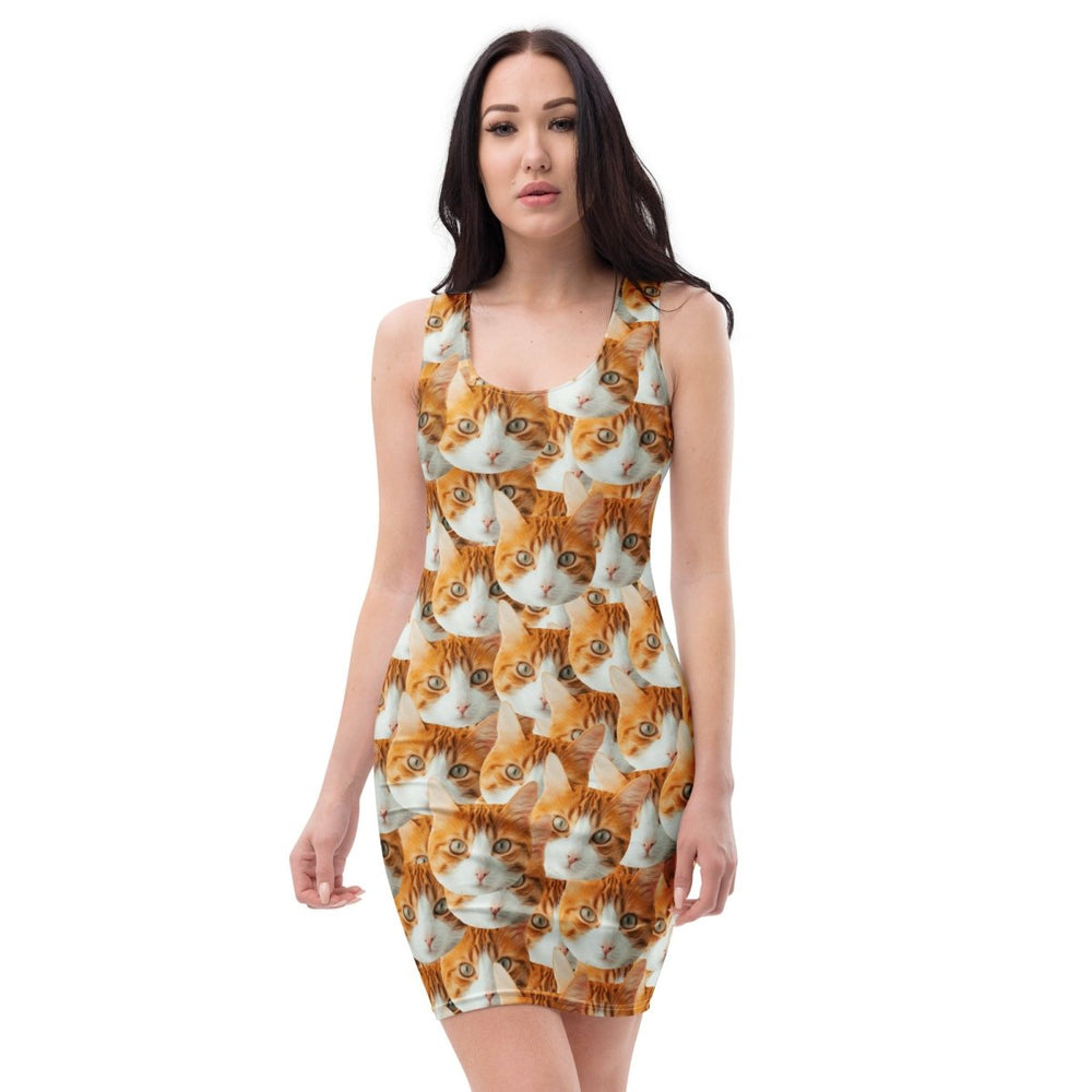 Custom Cat Faces Bodycon Dress