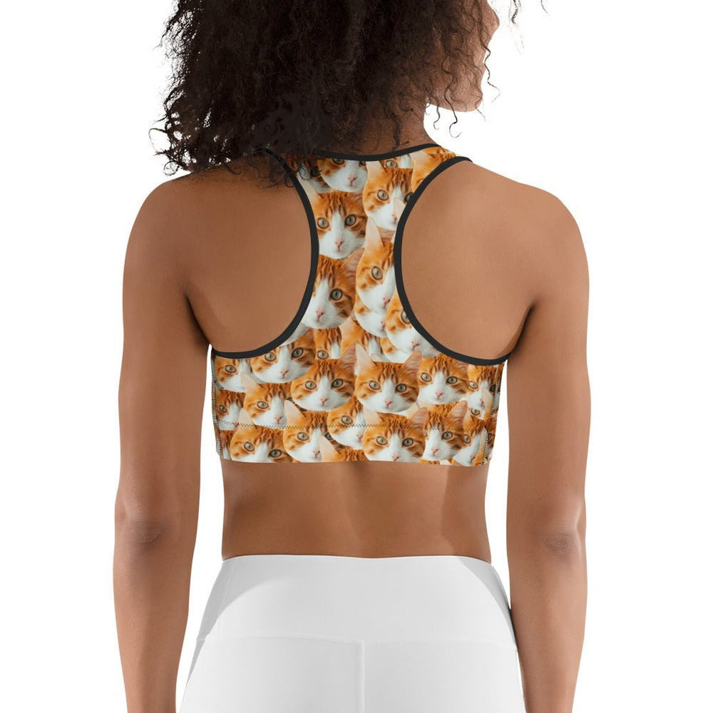 Custom Cat Faces Sports Bra