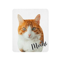 Custom Cat Photo Blanket With Name