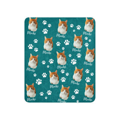 Custom Cat Photo Blanket With Text