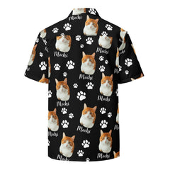 Custom Cat Photo Hawaiian Shirt With Name