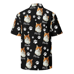 Custom Cat Photo Hawaiian Shirt With Name