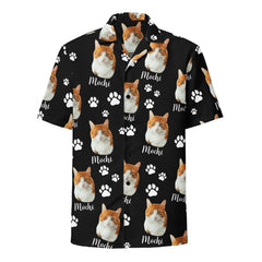 Custom Cat Photo Hawaiian Shirt With Name