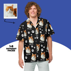 Custom Cat Photo Hawaiian Shirt With Name