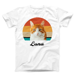 Custom Cat Retro Photo T-Shirt